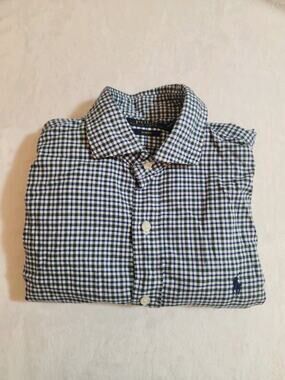 Polo Ralph Lauren Cotton Pony Shirt Mens Small Green Plaid Long Sleeve Preppy